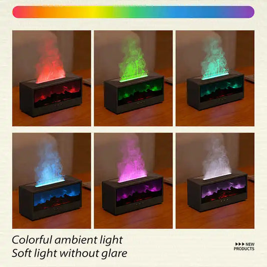 “Cozy Electric Fireplace Humidifier with Aromatherapy & Realistic Flame Effect – Perfect for Year-Round Comfort”