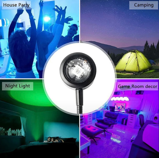 🌅 RGB Sunset LED Lamp – Aesthetic Night Light for Cozy Room Decor.