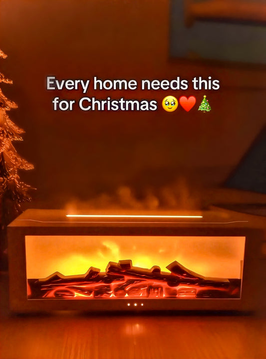 “Cozy Electric Fireplace Humidifier with Aromatherapy & Realistic Flame Effect – Perfect for Year-Round Comfort”